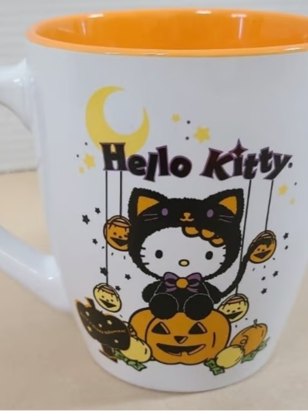 Hello Kitty Halloween Ceramic Mug — Orange Interior